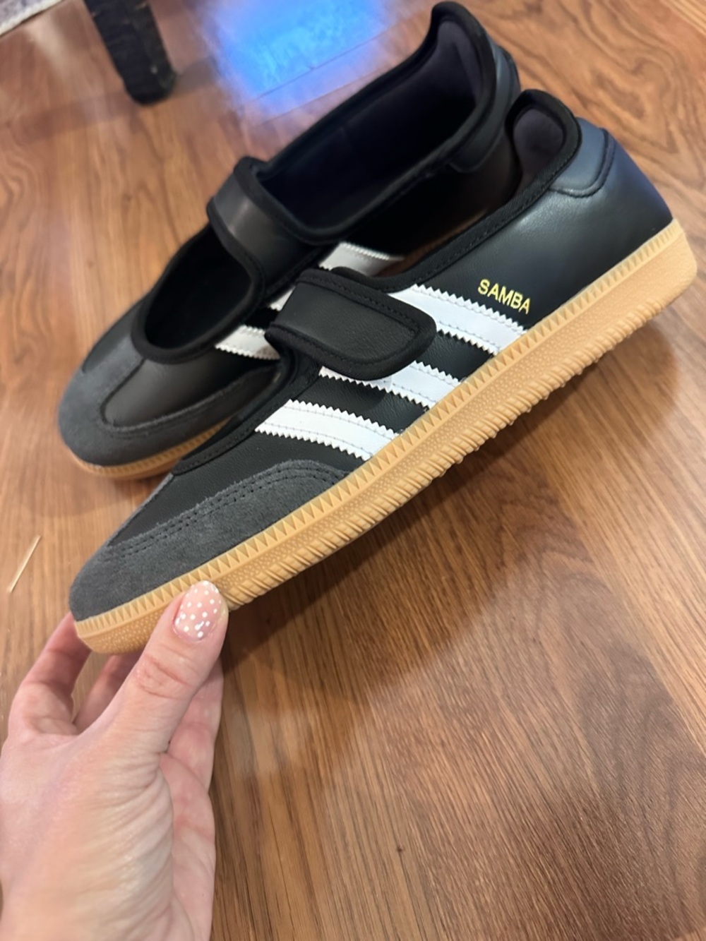 adidas Black Samba Slip-On Sneakers with Gum Sole - Picture 6 of 7